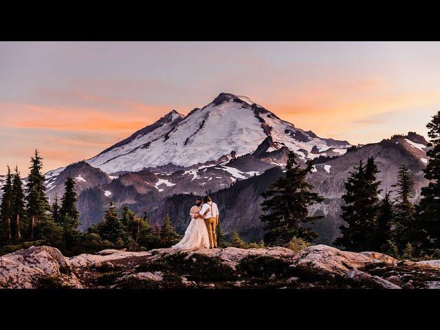 Sunset Elopement in the North Cascade Mountains of Washington