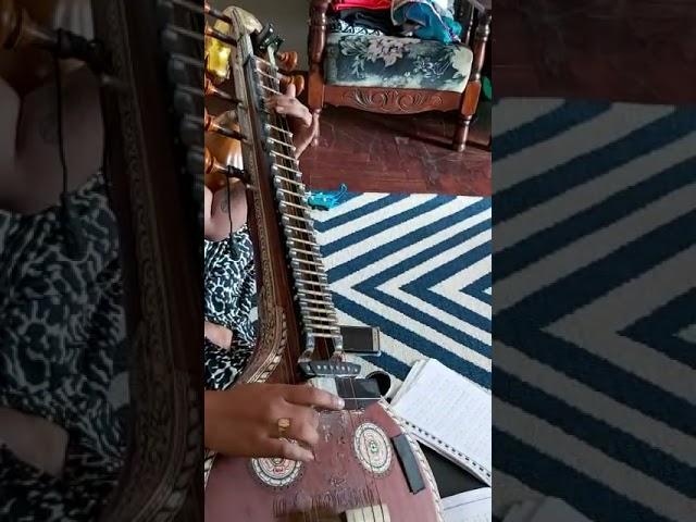 Garuda gamana tava on veena for beginners#yaman kalyani composed by bharathi theerta mahaswamigal..