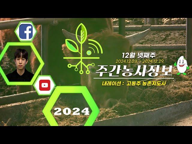 [ 주간농사정보 ] 12월 넷째주 (2024. 12. 23. ~ 12. 29.)