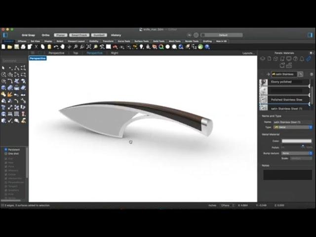 getting started rhino  for mac - designer kitchen knife