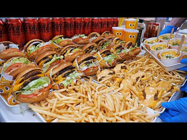 7,000 units are sold per day! Authentic American style onion double cheeseburger /Korean street food