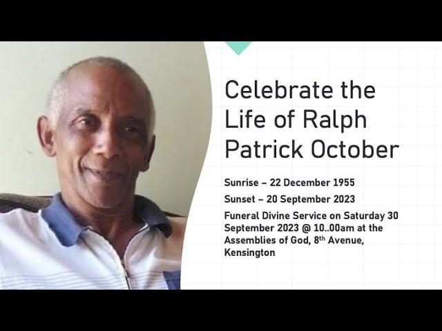 Celebrate the Life of Ralph Patrick October