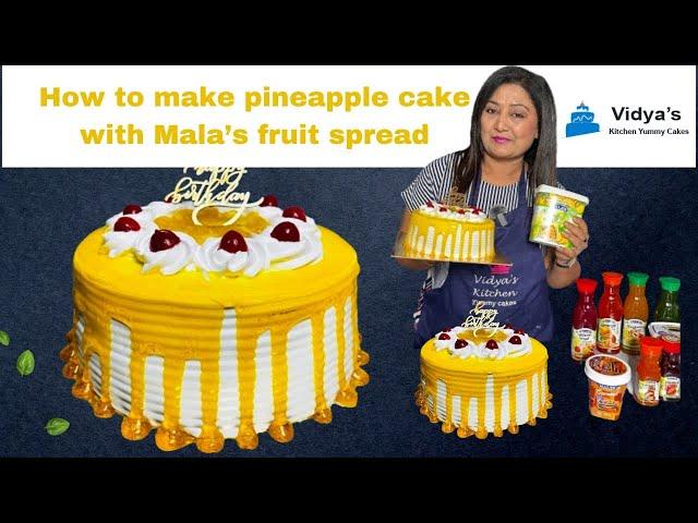 How To Make a Pineapple Cake with Mala’s Fruit Spread | full Video | Vidya's Kitchen Yummy Cakes