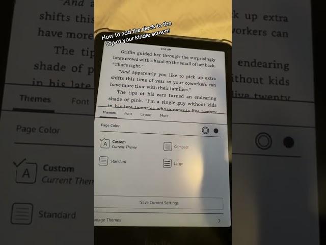 How to get the clock to show at the top of your kindle screen while reading! #kindle #kindletips