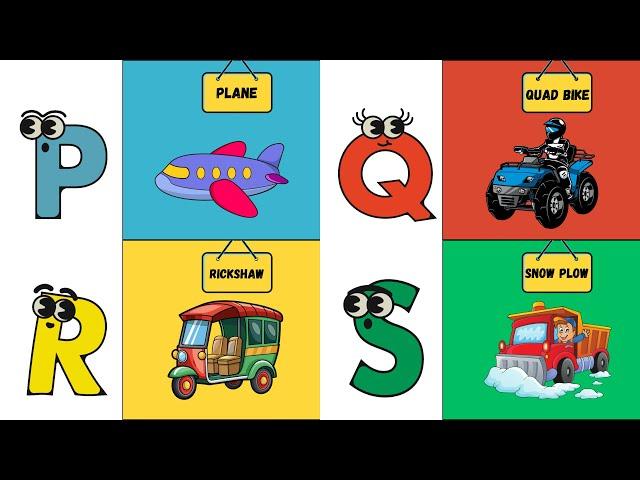 ABC Vehicles Song  | Fun Alphabet Song with Transport | UZR Learning | #abcd #kids #learning