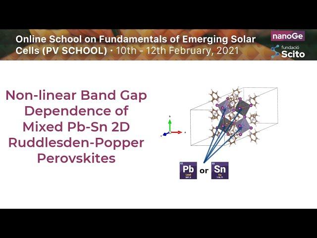 Nonlinear Band Gap Dependence of Mixed Pb-Sn 2D Ruddlesden-Popper Perovskites  - PVSCHOOL Poster