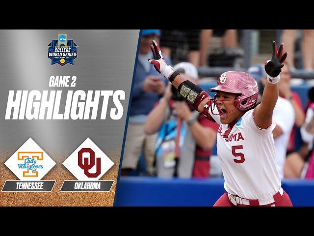 Oklahoma vs. Tennessee: 2025 Women's College World Series Game 2 | Extended highlights