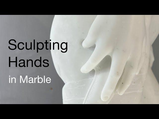 Sculpting Hands in Marble // Start to Finish // Stone Carving Techniques // Modern Athena Sculpture