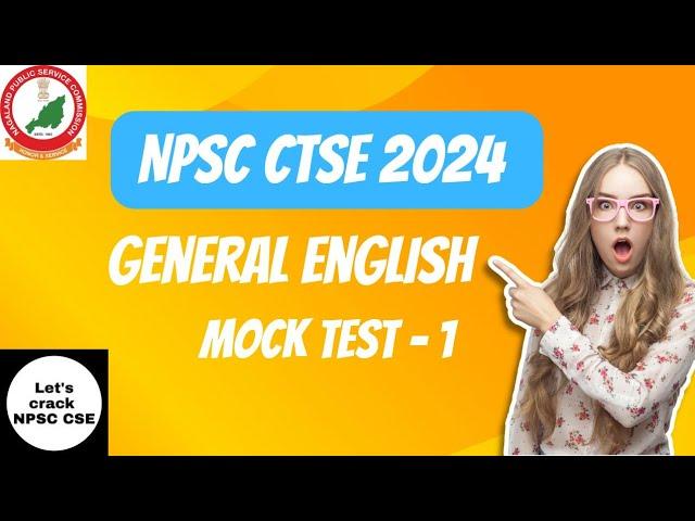 NPSC CTSE 2024 | General English |  Mock Test Lesson - 1