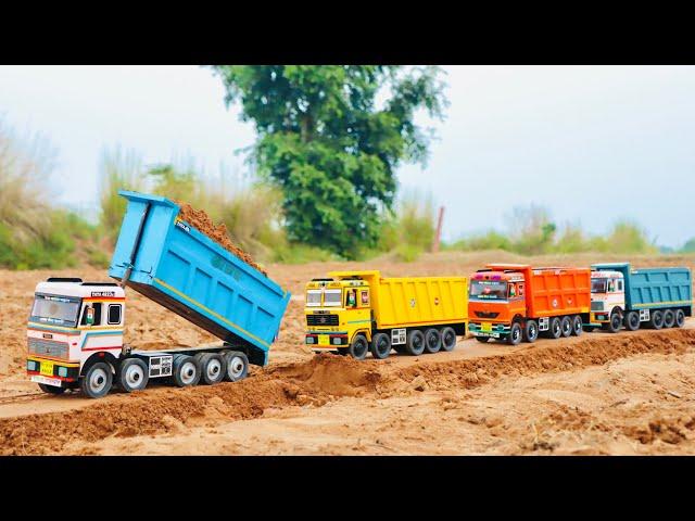 JCB 5cx fully loading mud in Tata truck 2518 and Tata Tipper Truck | jcb cartoon video