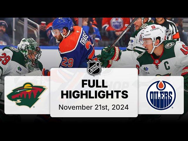 NHL Highlights | Wild vs. Oilers - November 21, 2024