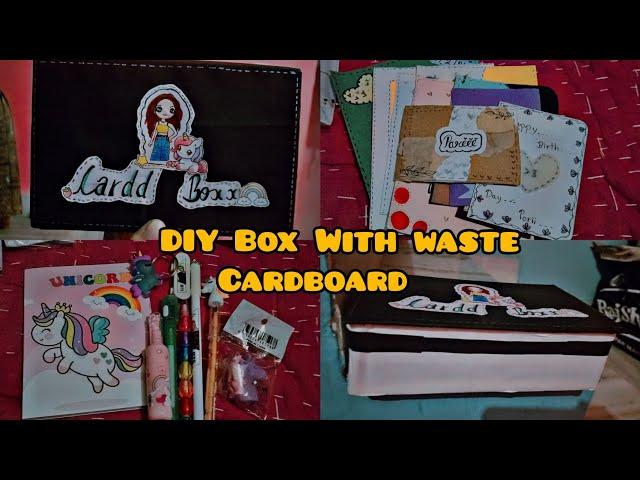 How to reuse cardboard boxes / DIY Box with waste cardboard️ ️//storage ideas #pariamazinggirl