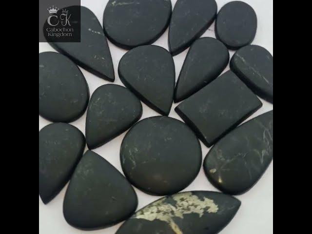 Natural Black Shungite Cabochon Gemstone