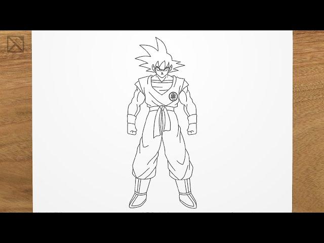 How to draw GOKU (full body) Dragon Ball step by step, EASY