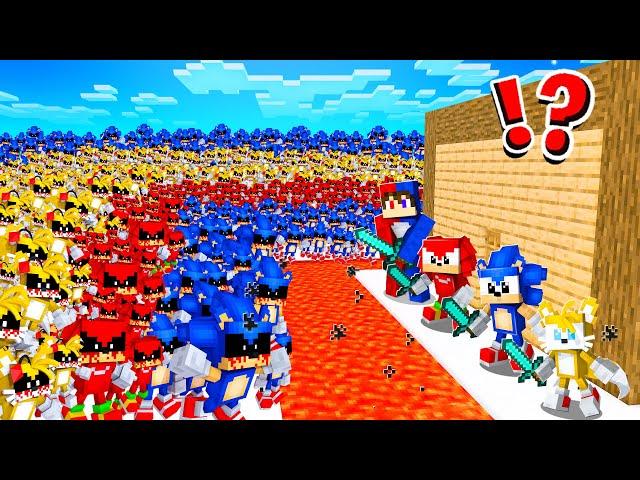 ¡50,000 Mobs De Sonic Vs Las Casas Más Seguras De Minecraft! 