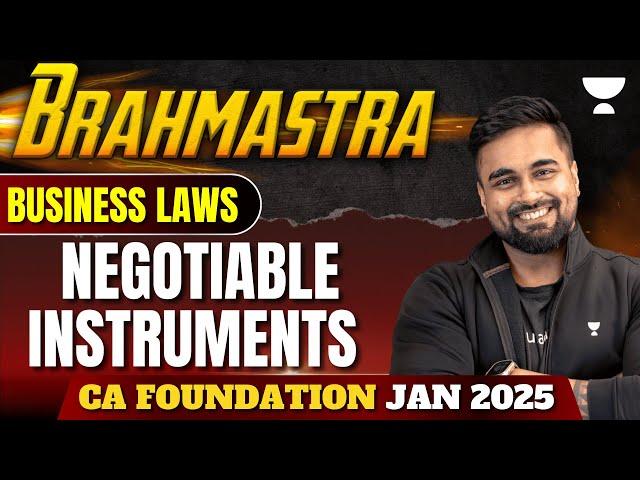 Negotiable Instruments | Business Laws | CA Foundation Jan 2025 | AIR 42 CA CS Shantam Gupta