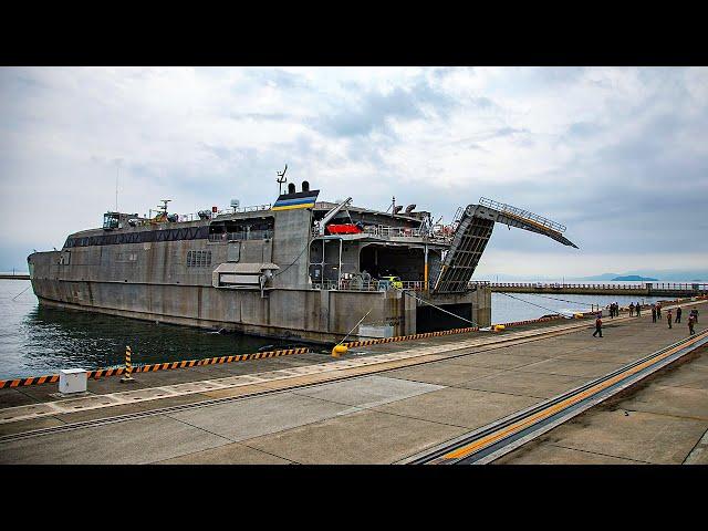 USNS GUAM - US Navy Transport Vessel Carrying Military Vehicles @Defxofficials