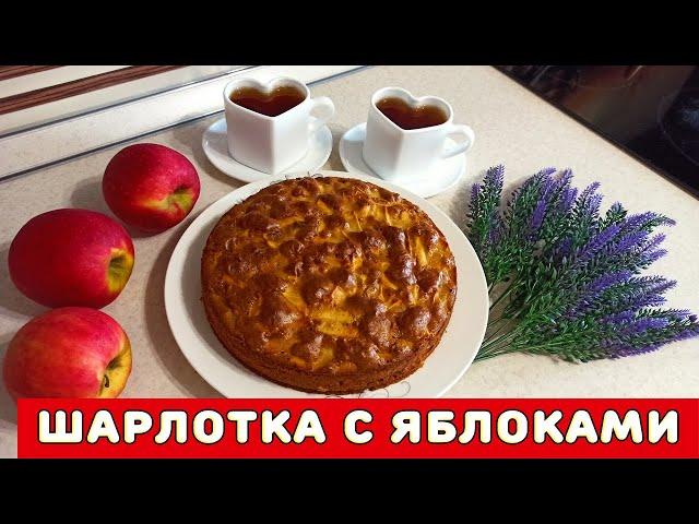 Шарлотка с яблоками и изюмом ┃ Лукошко Рецептов