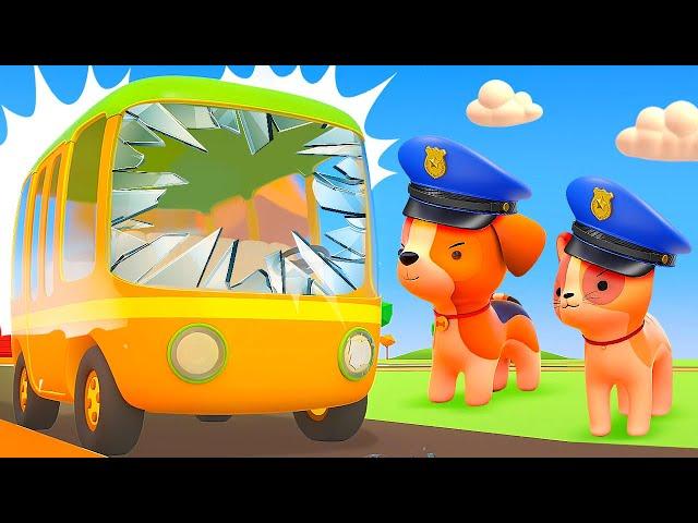 The school bus needs help! Trucks & Helper Cars ready to save the day. Cartoons for kids.