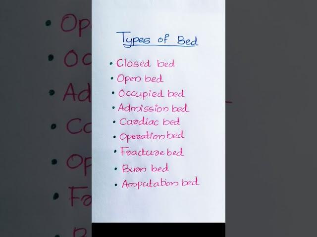 Types of Bed l Fundamentals of Nursing #nursingnotes #bscnursing #gnm