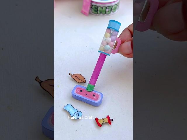 mini veccum for doll house #diy #shorts #craft #youtubeshorts #miniature