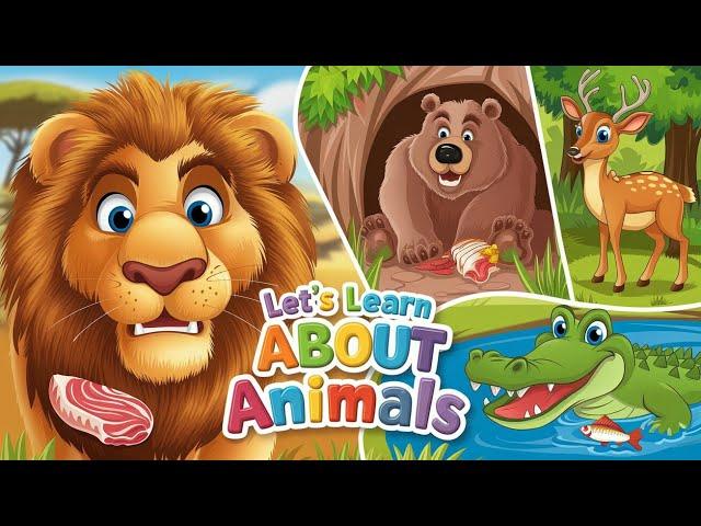 Fun Learning Journey for Kids | Learn Animals Names Food And Homes | Learn Animals Names For Babies