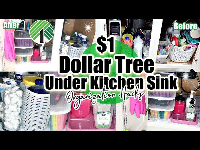 CLEAN WITH ME : UNDER KITCHEN SINK ORGANIZATION : DOLLAR TREE ORGANIZATION HACKS