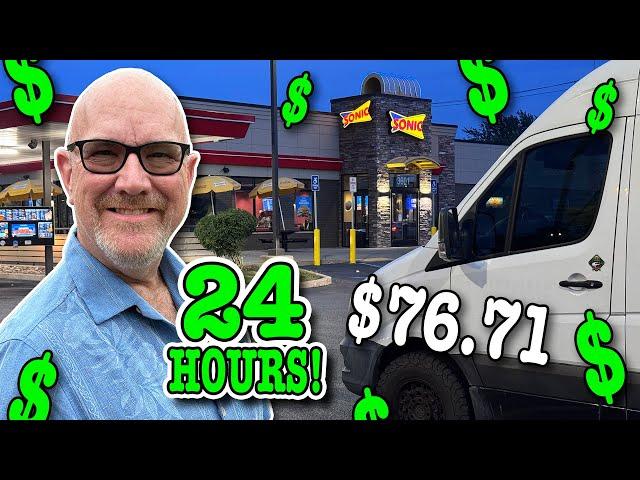 Living at Sonic Drive-In for 24 Hours • Stealth Camping in My Camper Van