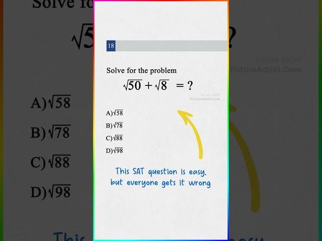 This SAT question is easy BUT everyone gets it wrong #satprep #digitalsat