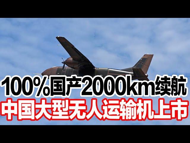 100%国产2000km续航，中国大型无人运输机上市