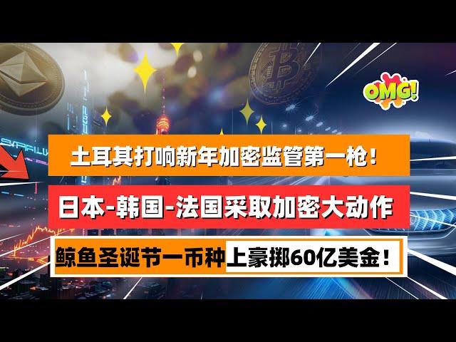 土耳其收紧加密货币反洗钱规则打响新年加密监管第一枪！日本-韩国-法国采取加密大动作！鲸鱼更加忙碌圣诞节当天在一个币种上豪掷60亿美金！｜未来之声HuanTV