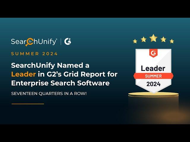 SearchUnify Named a Leader in the G2 Grid Summer 2024 Report for Enterprise Search  #searchunify