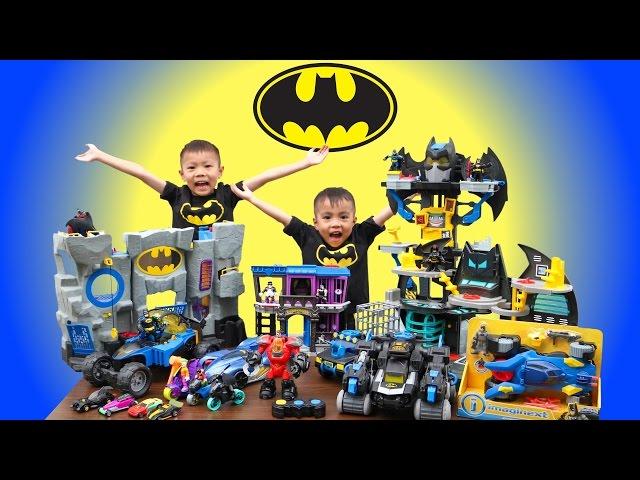 BATMAN TOYS COLLECTION Part #1 | Imaginext Batman Robot & Batcaves | Lucas & Ryan | LRH & Toyz