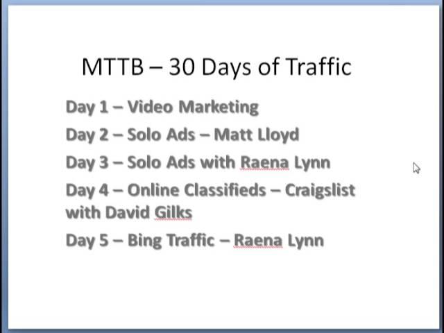 Day 7 - 50 Shades of MOBE - MTTB Traffic Day 1 - 10