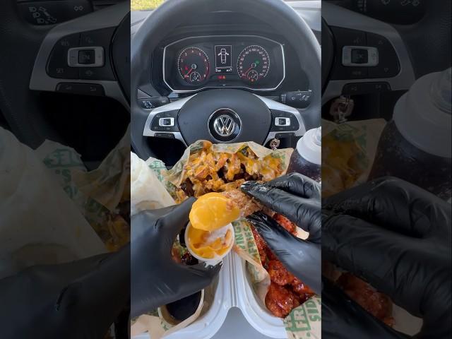 Wingstop feast in my car  #asmr #food #mukbang