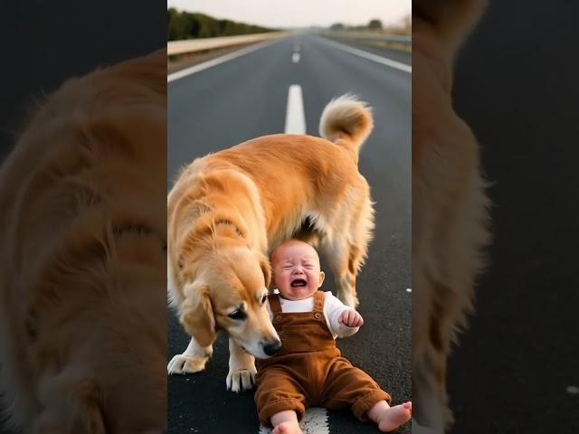 Baby accidentally falls from the car  How can the Golden Retriever save him? #Golden Retriever