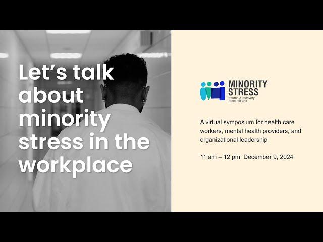 Let's talk about minority stress in the workplace