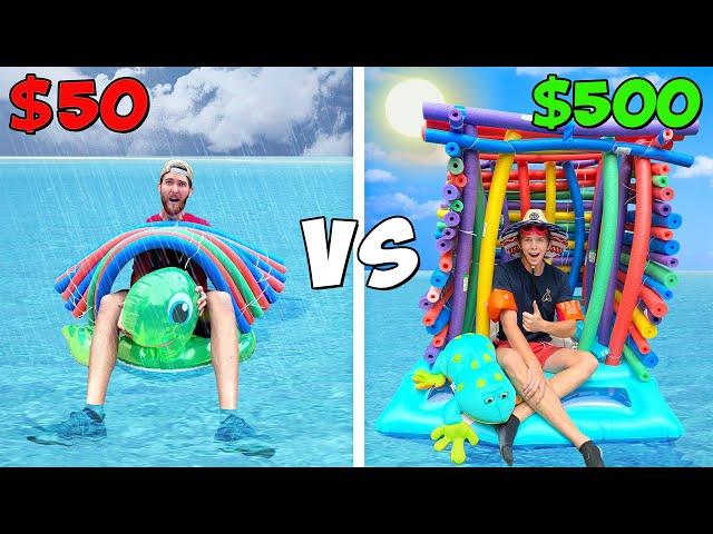 $50 vs $500 Floating Tiny Houses! *BUDGET CHALLENGE*