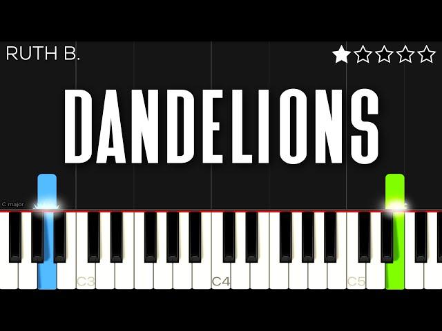 Ruth B. - Dandelions | EASY Piano Tutorial