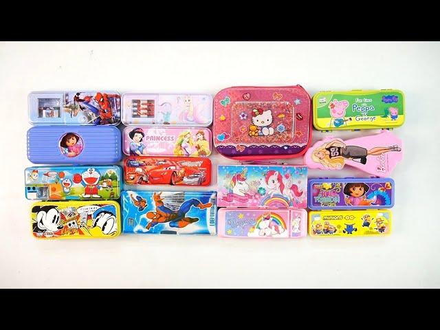 stationery collection of unicorn ,red hello kitty,doreamon ball,barbi,princess pencil box