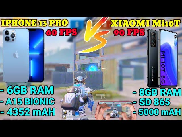 iPhone 13 Pro Max VS Xiaomi Mi10T  || PUBG TDM TEST  || 60 FPS VS 90 FPS | PUBG MOBILE