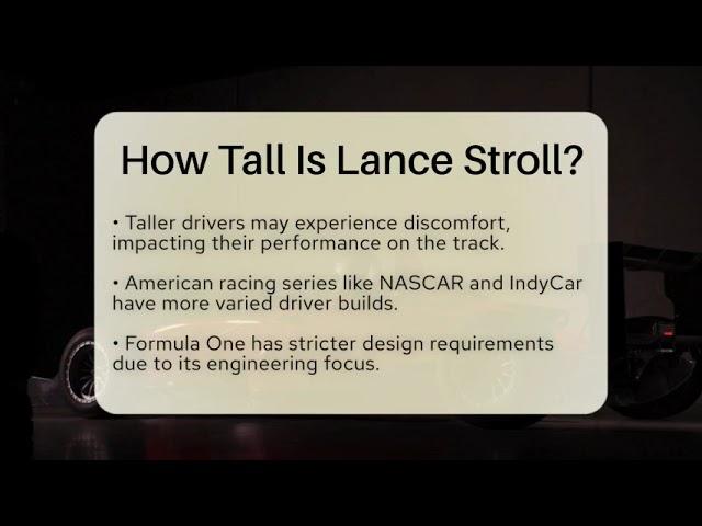 How Tall Is Lance Stroll? - The Racing Xpert