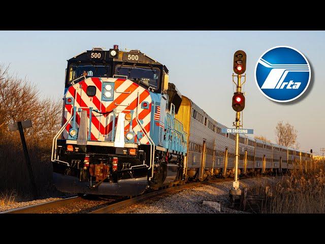 RTA Heritage Unit: Metra SD70MACH #500 at Golden Hour