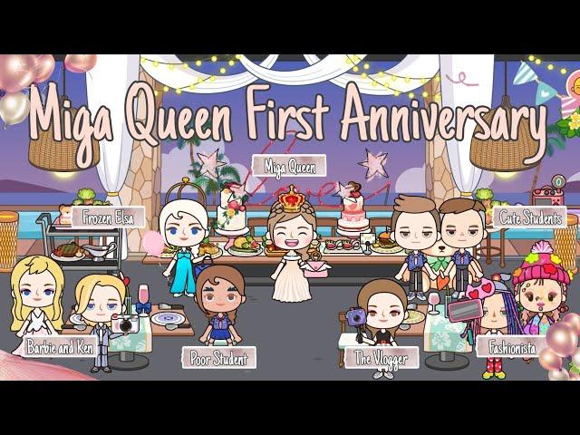 Miga Queen First Anniversary with Barbie, Ken, Elsa and Friends | Miga Town World | Miga Queen