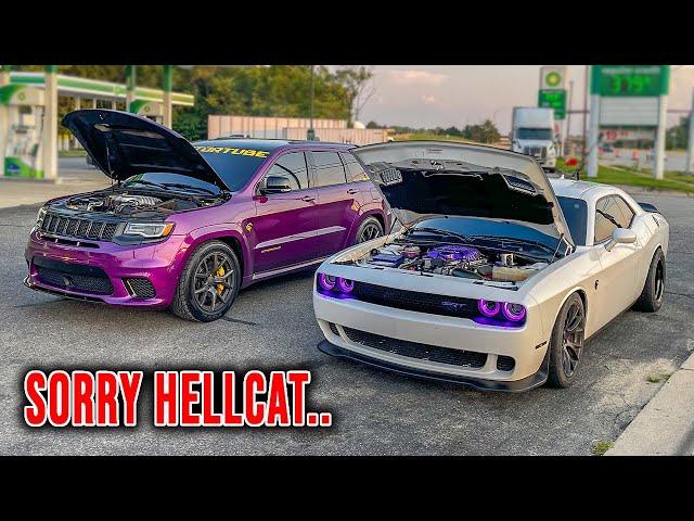 1000 Hp Challenger Hellcat Vs. 1000 Hp Trackhawk Racing!