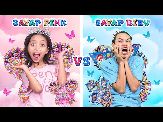 LEIKA PINK WINGS VS TOMPEL BLUE WINGS CHALLENGE!  FUNNY KIDS CHALLENGE