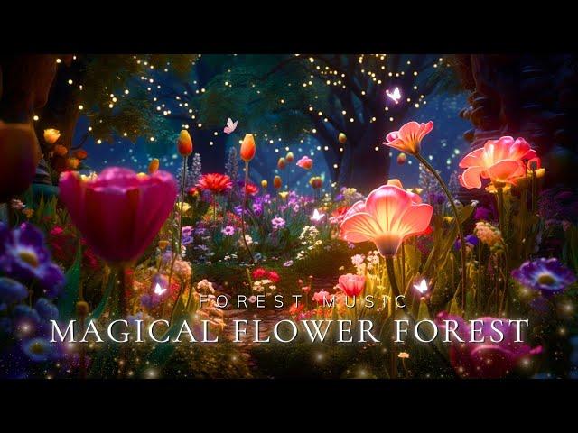 Magical Forest Music + Beautiful Flower Forest Space | Relax, Rest & Enjoy a Good Night's Sleep 