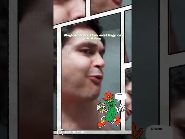 Existent David And The Pickles. Comic book frame.