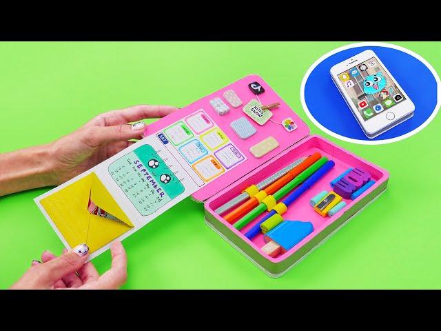 FUNNY and COOL - BACK TO SCHOOL DIY IDEAS | iPhone Organizer and More 