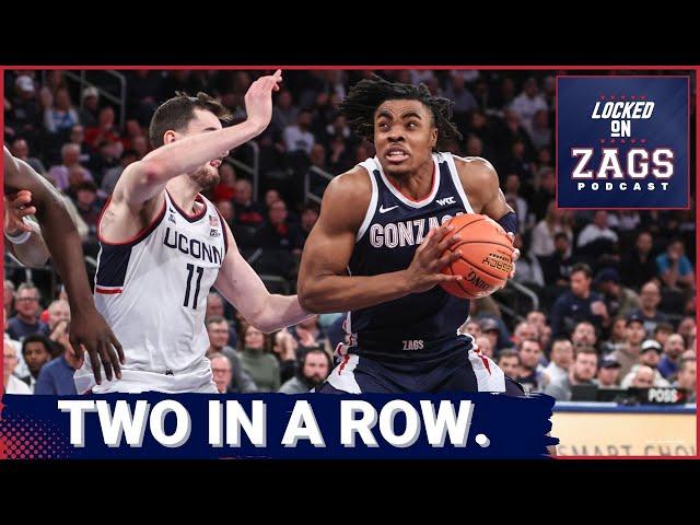 Graham Ike and Nolan Hickman fail to show up as Gonzaga falls to UConn | Battle and Ajayi improving!